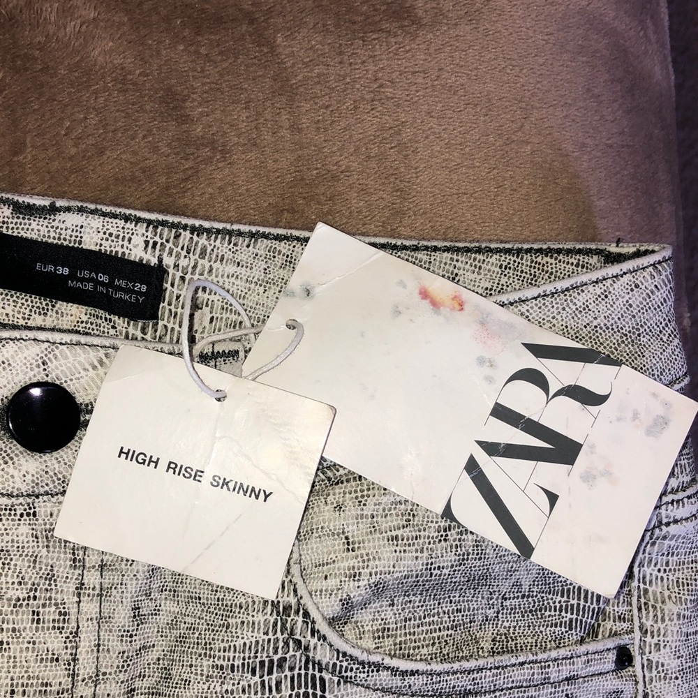 Zara Snake Print Skinny Jeans - Picture 10 of 11